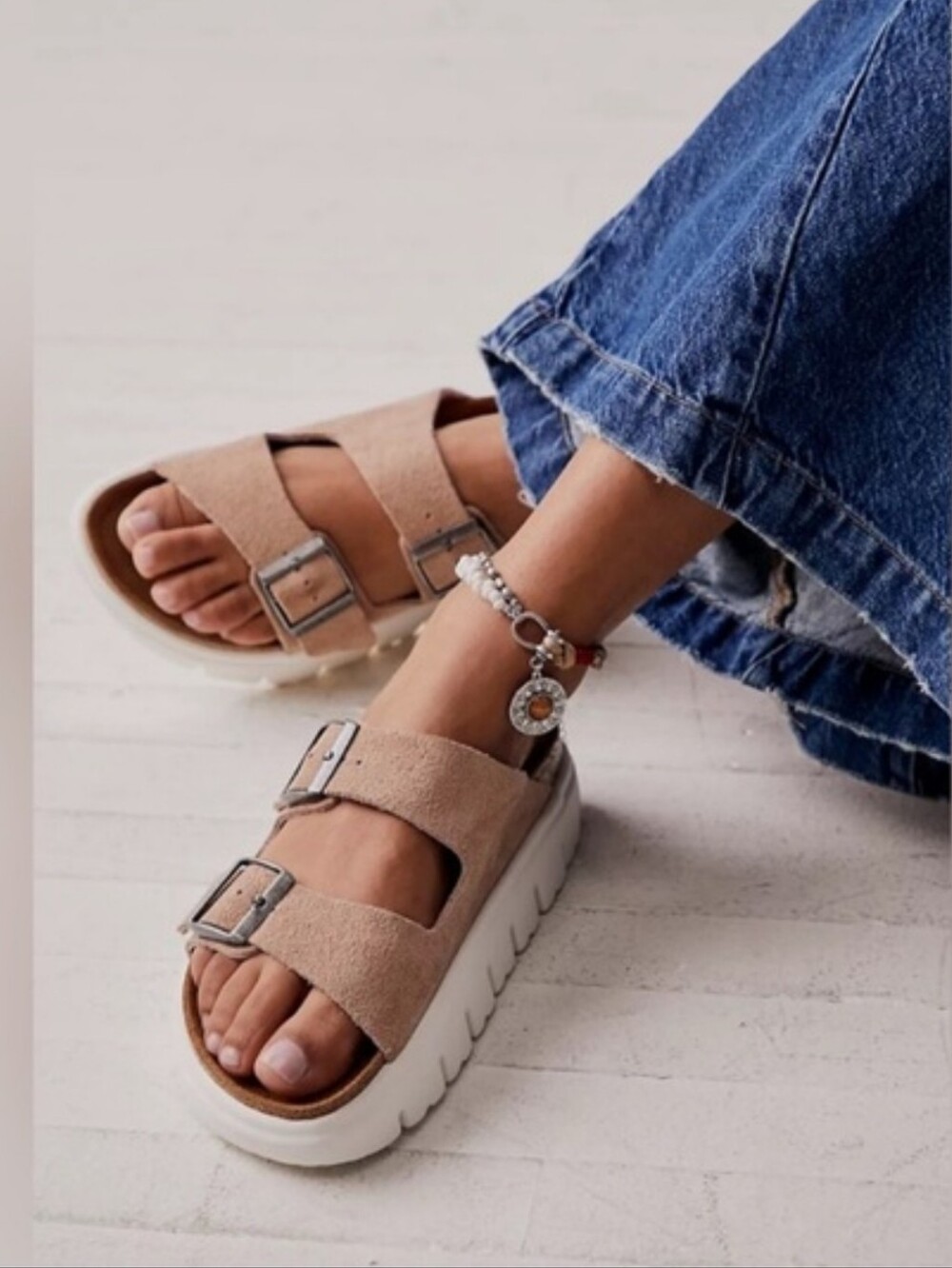 BIRKENSTOCK PAPILLIO ARIZONA CHUNKY SANDCASTLE BIRKO FLOR 41 10-10.5 Narrow